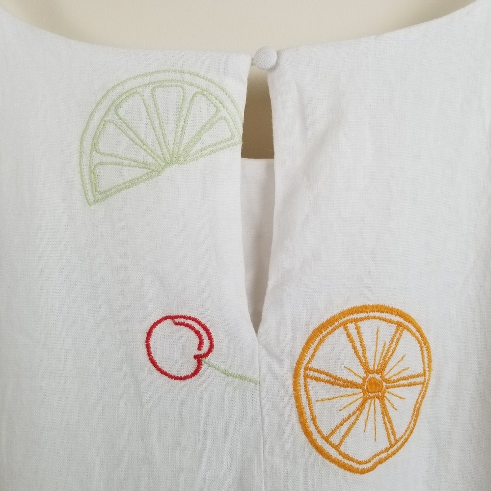 C&C Linen Blend Fruit Dress XL NWT - Picture 7 of 15